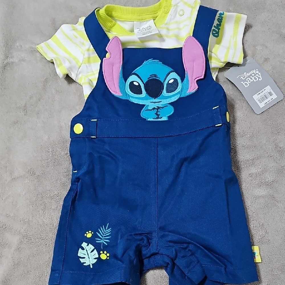 Disney Navy Blue Stitch Overalls